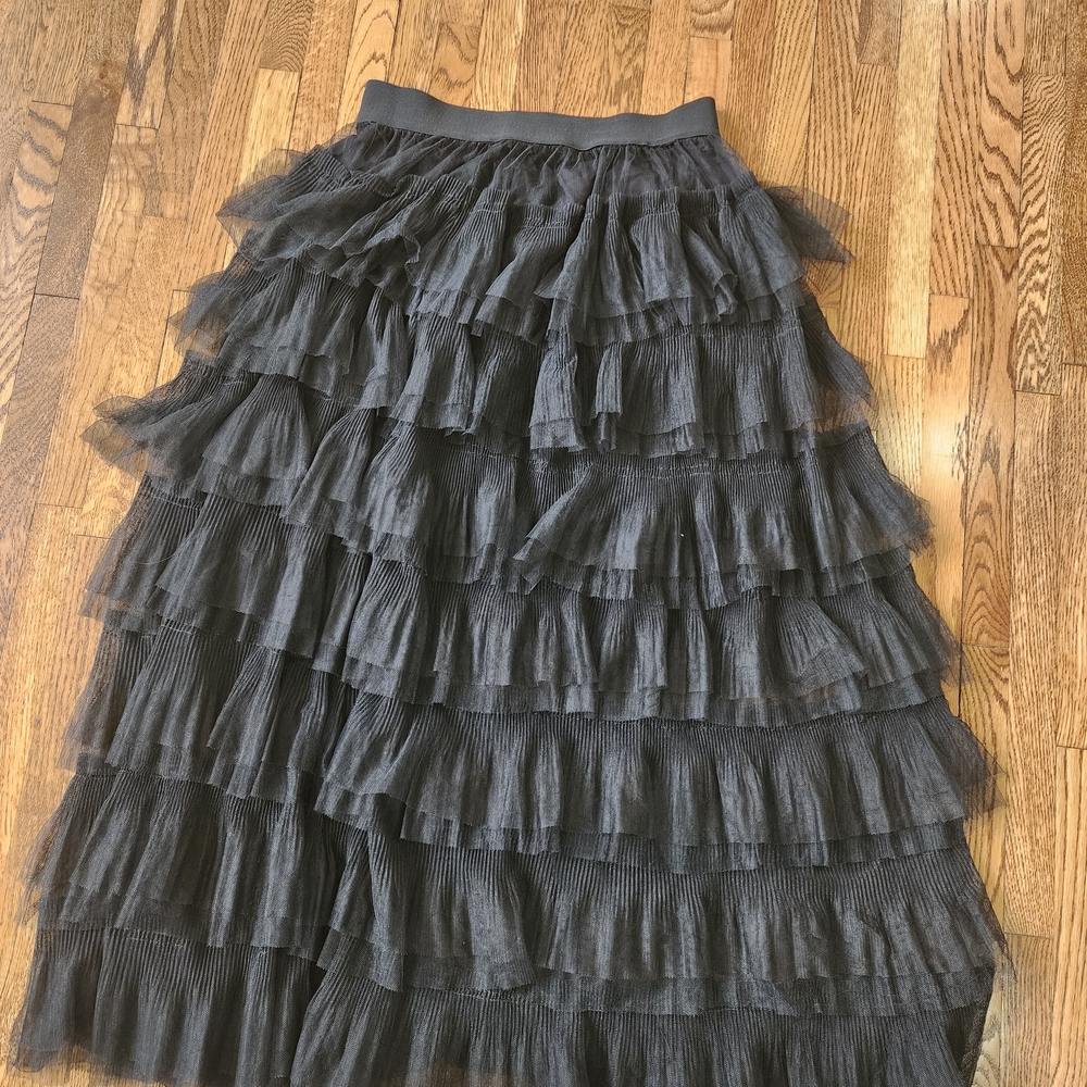 Elegant Black Tiered Skirt